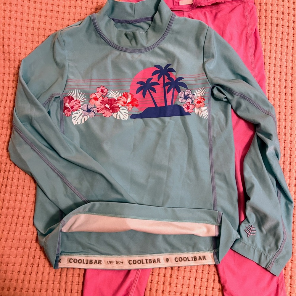 Coolibar Kids Tropical Print Swimset - Picture 5 of 10